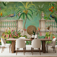 Papier peint panoramique Jardin tropical Palais du Paon vintage
