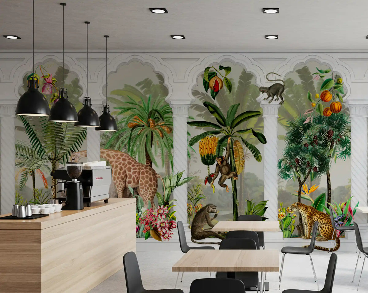Imperial Archway Tropical Safari wall mural warming a Cafe area GD10791
