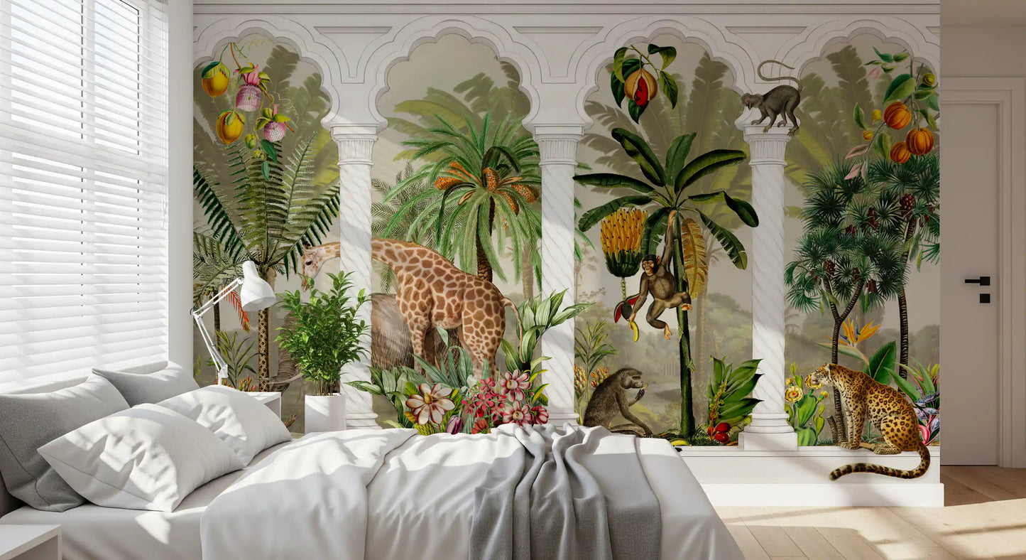 Papier peint mural Tropical Safari Arche vintage impériale