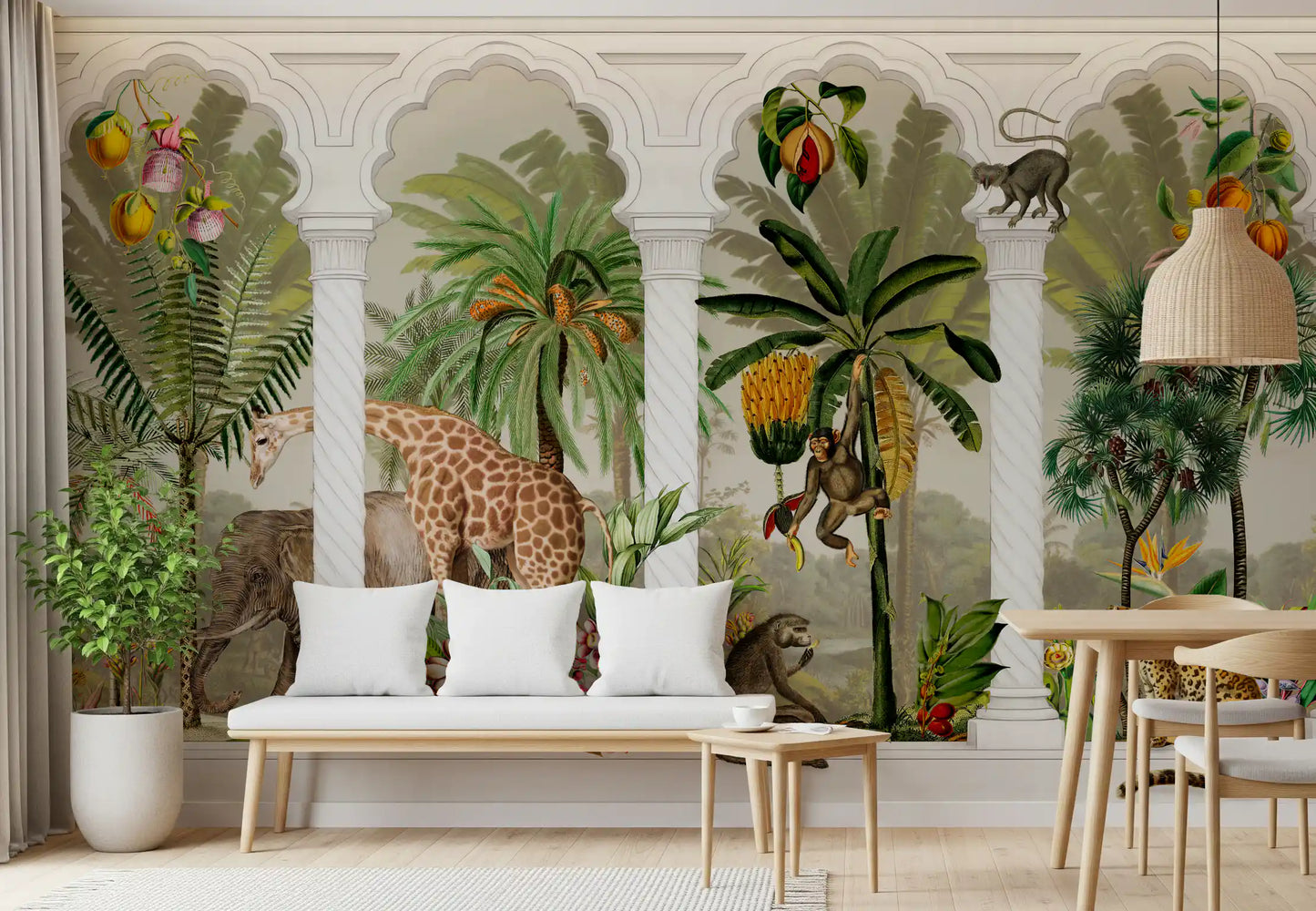Papier peint mural Tropical Safari Arche vintage impériale