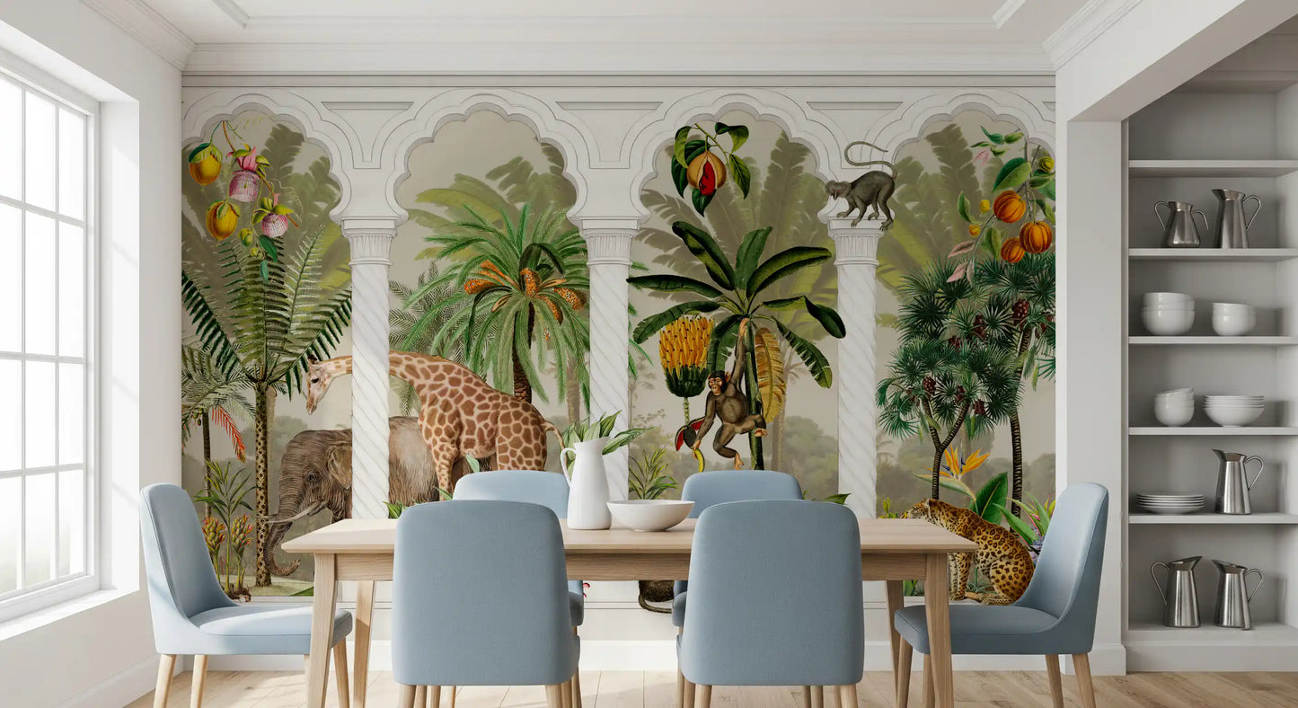 Papier peint mural Tropical Safari Arche vintage impériale