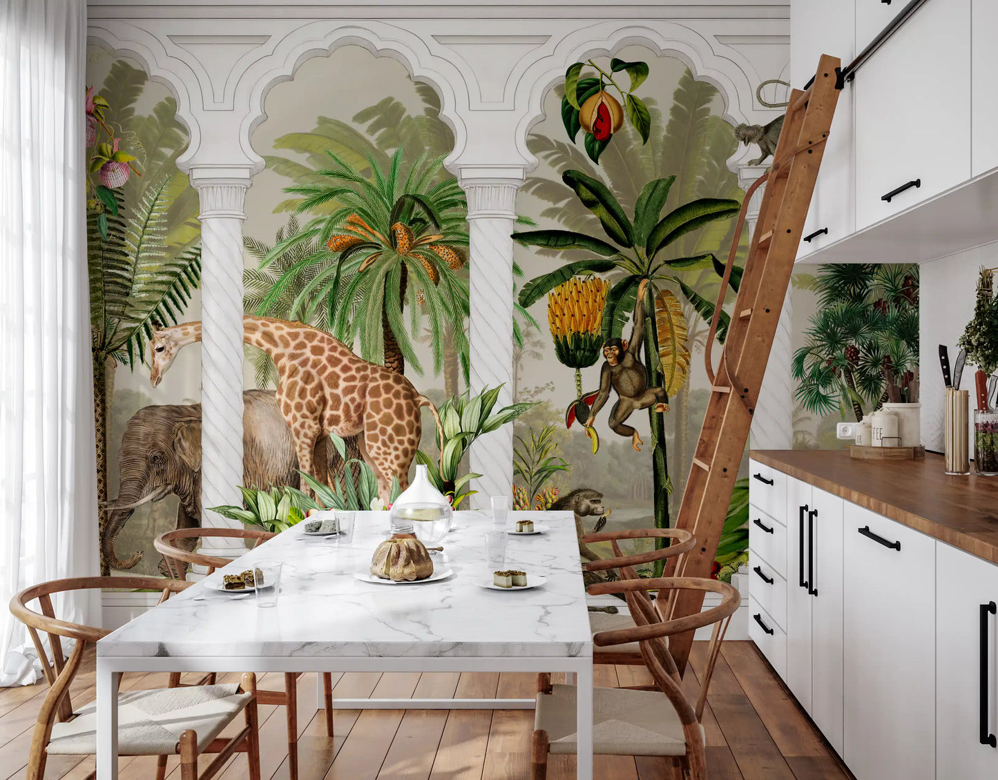 Papier peint mural Tropical Safari Arche vintage impériale