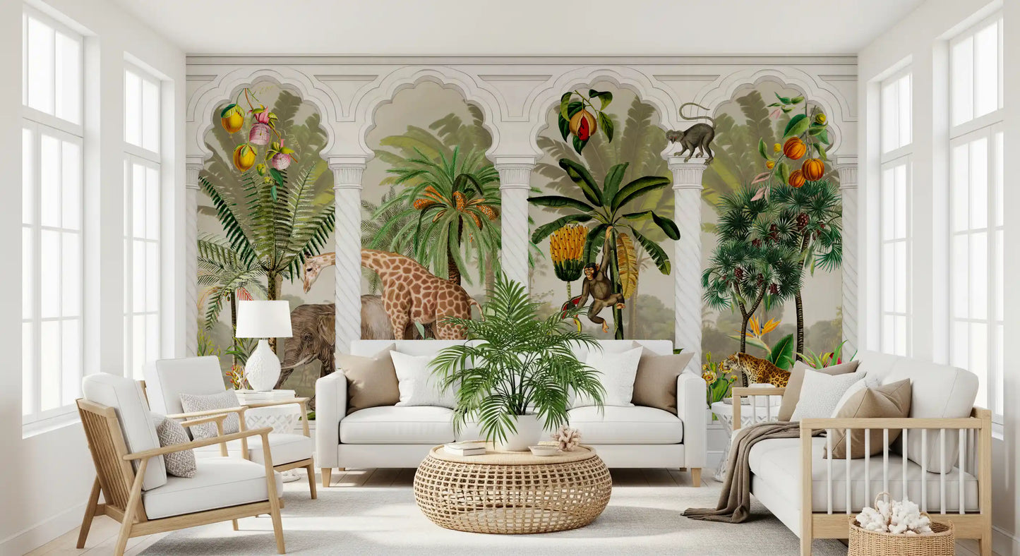 Papier peint mural Tropical Safari Arche vintage impériale