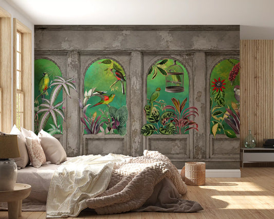 Carta da parati murale Vintage Tropical Arches