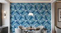 Carta da parati Monstera acquerello in blu⁠