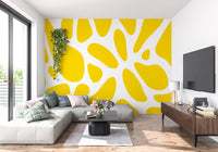Sunlit Flow Abstract Yellow Shape Wall Mural