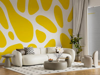 Sunlit Flow Abstract Yellow Shape Wall Mural