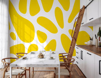 Sunlit Flow Abstract Yellow Shape Wall Mural