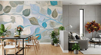 Whispering Leaves Pastel Botanical Wall Mural