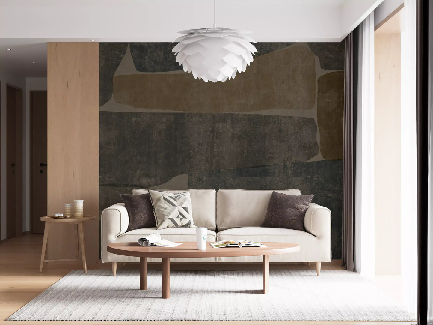 Modern Earthy Stone Slab Wallpaper Wall Mural