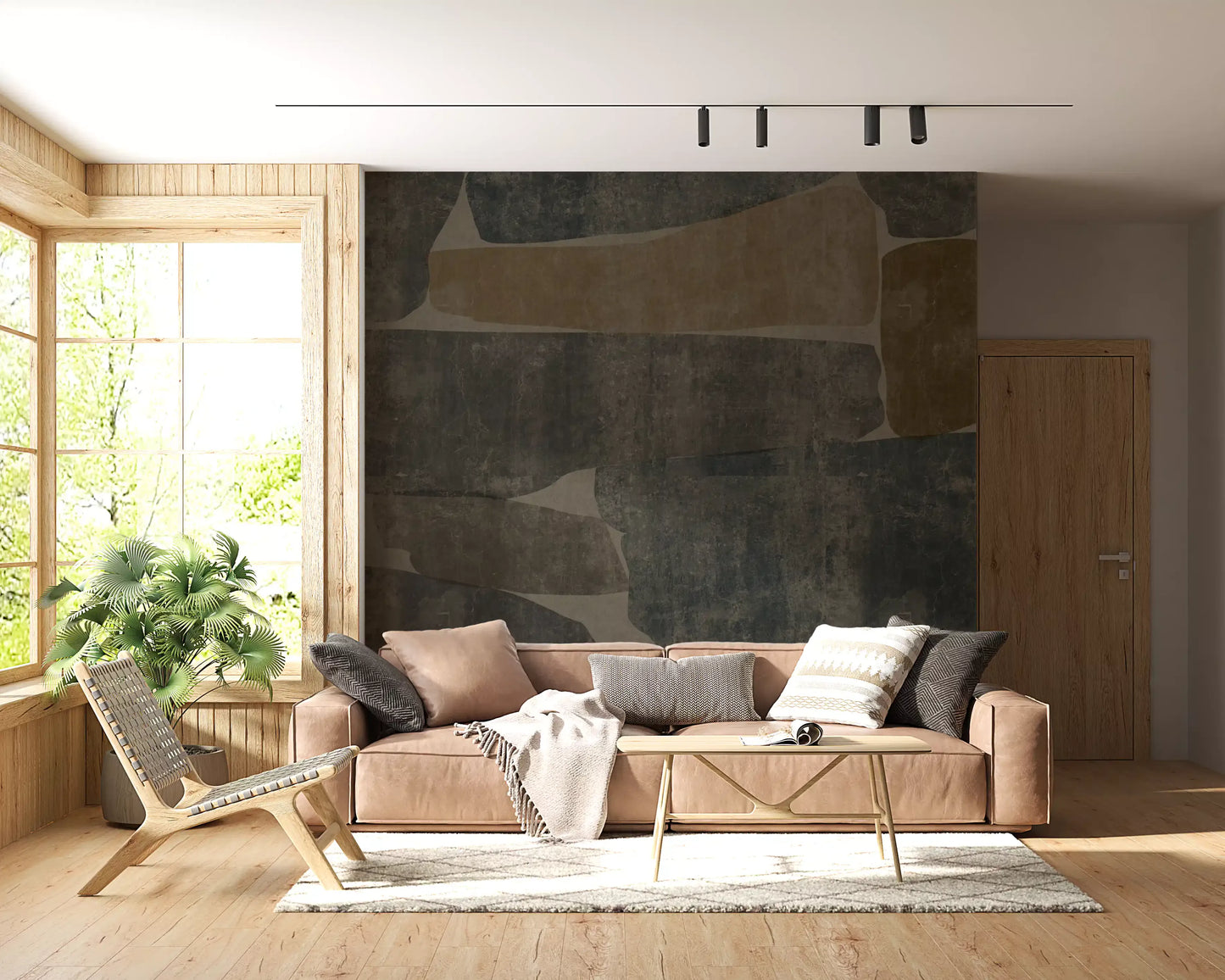 Modern Earthy Stone Slab Wallpaper Wall Mural