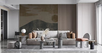 Charcoal and Ochre Wabi-Sabi Landscape Wall Mural