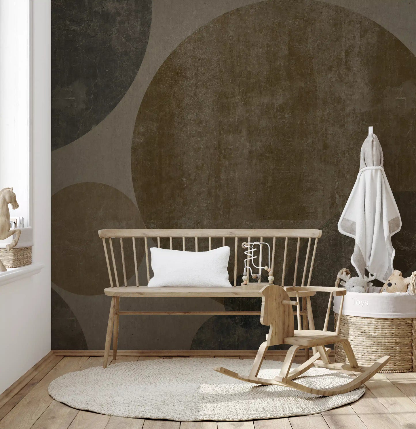 Industrial Concrete Spheres Geometric Wallpaper Wall Mural