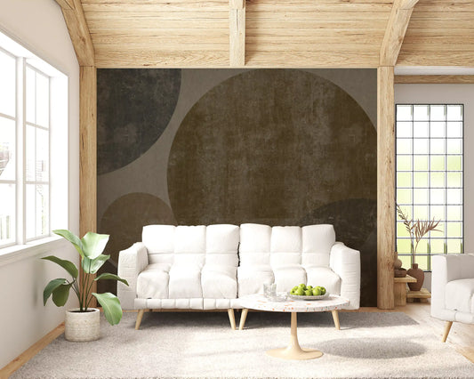 Industrial Concrete Spheres Geometric Wallpaper Wall Mural