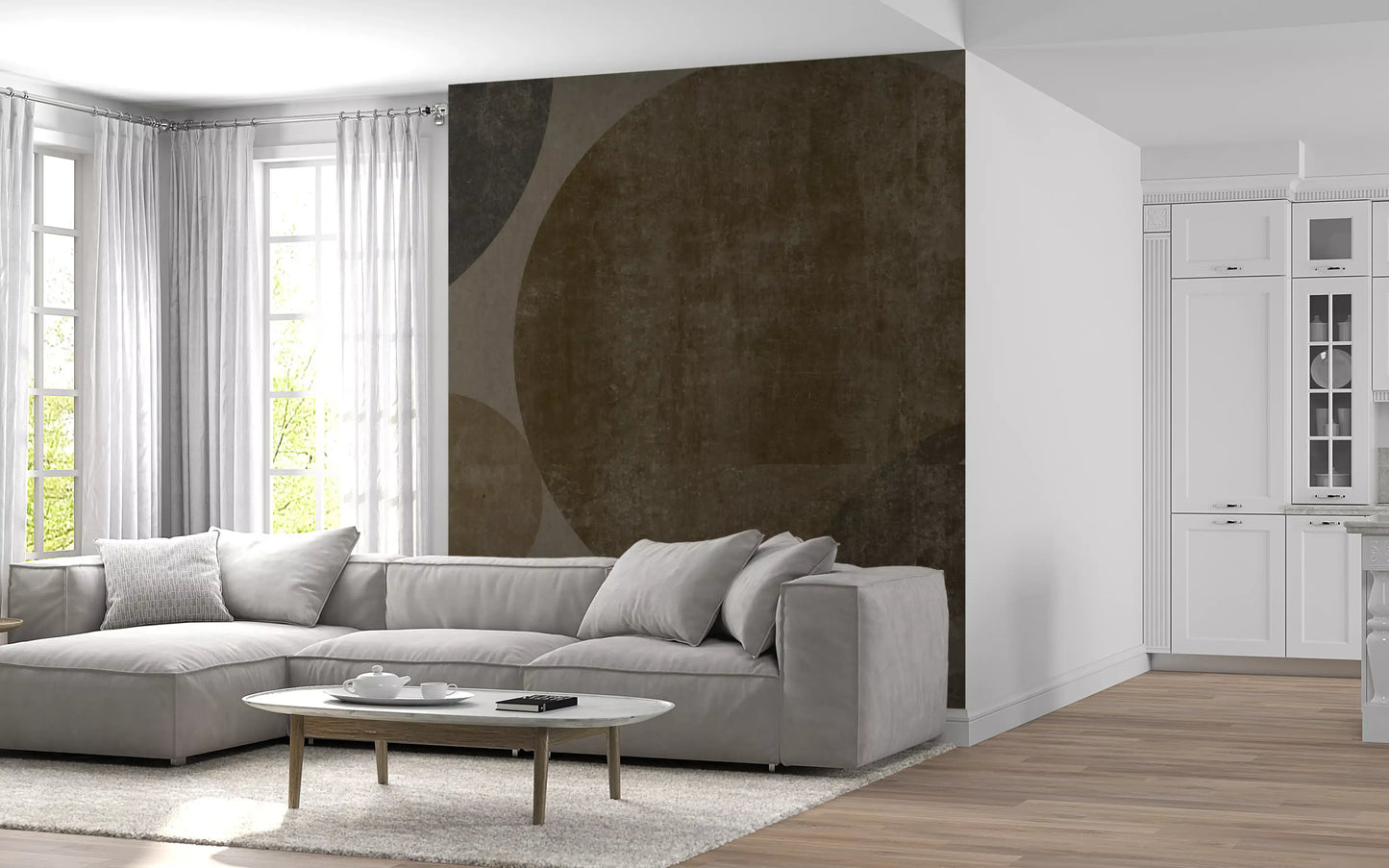 Industrial Concrete Spheres Geometric Wallpaper Wall Mural