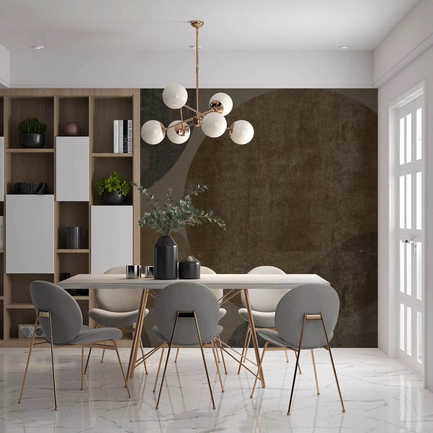 Industrial Concrete Spheres Geometric Wallpaper Wall Mural