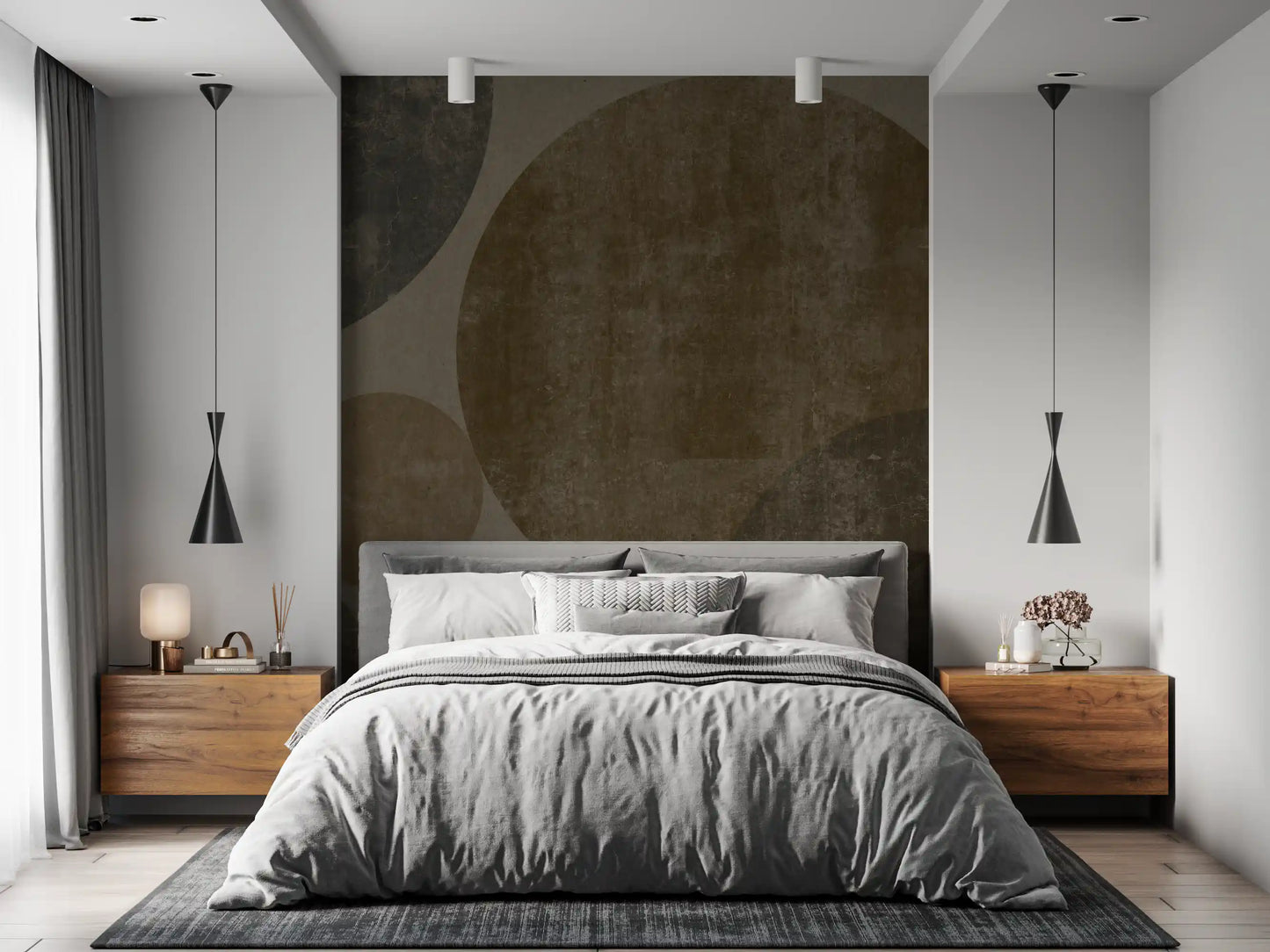 Industrial Concrete Spheres Geometric Wallpaper Wall Mural