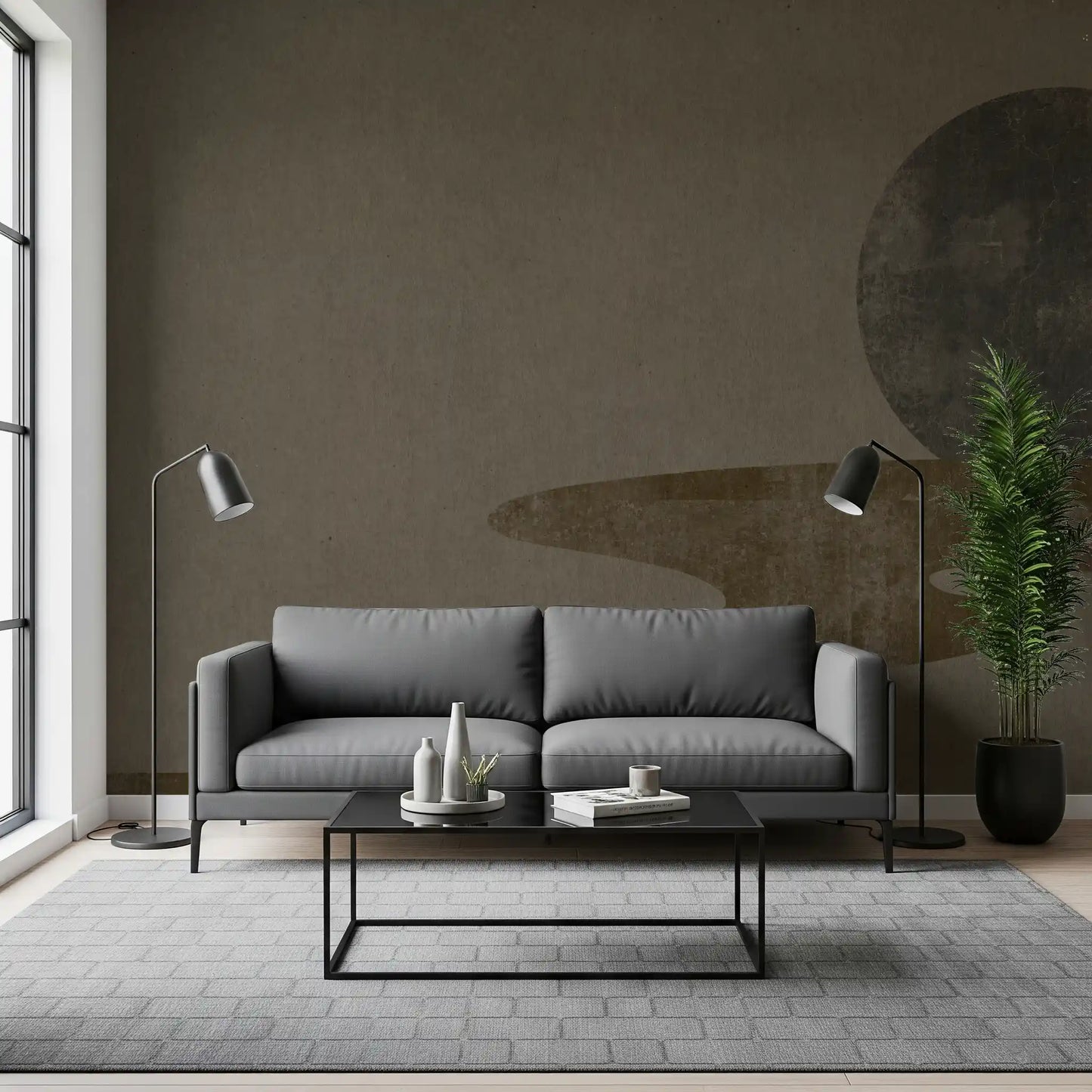 Zen Dusk: Minimalist Wabi-Sabi Landscape Wall Mural