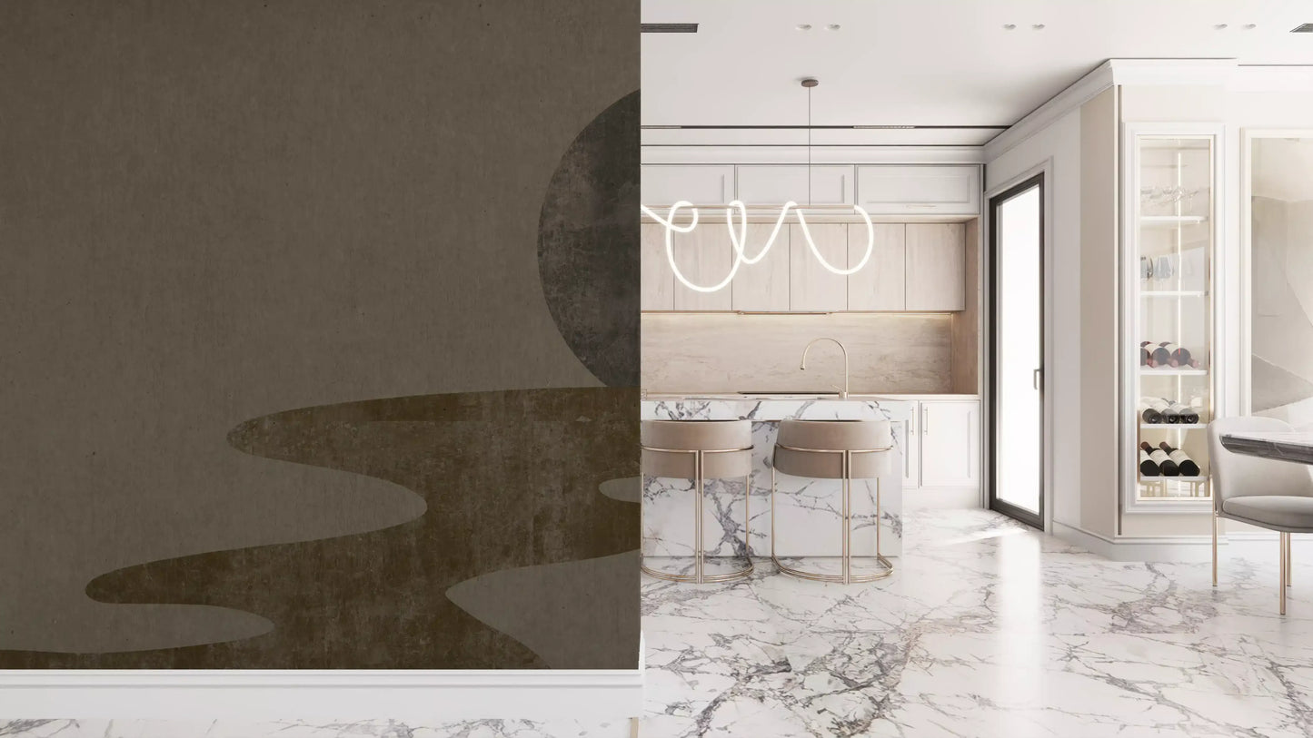 Zen Dusk: Minimalist Wabi-Sabi Landscape Wall Mural