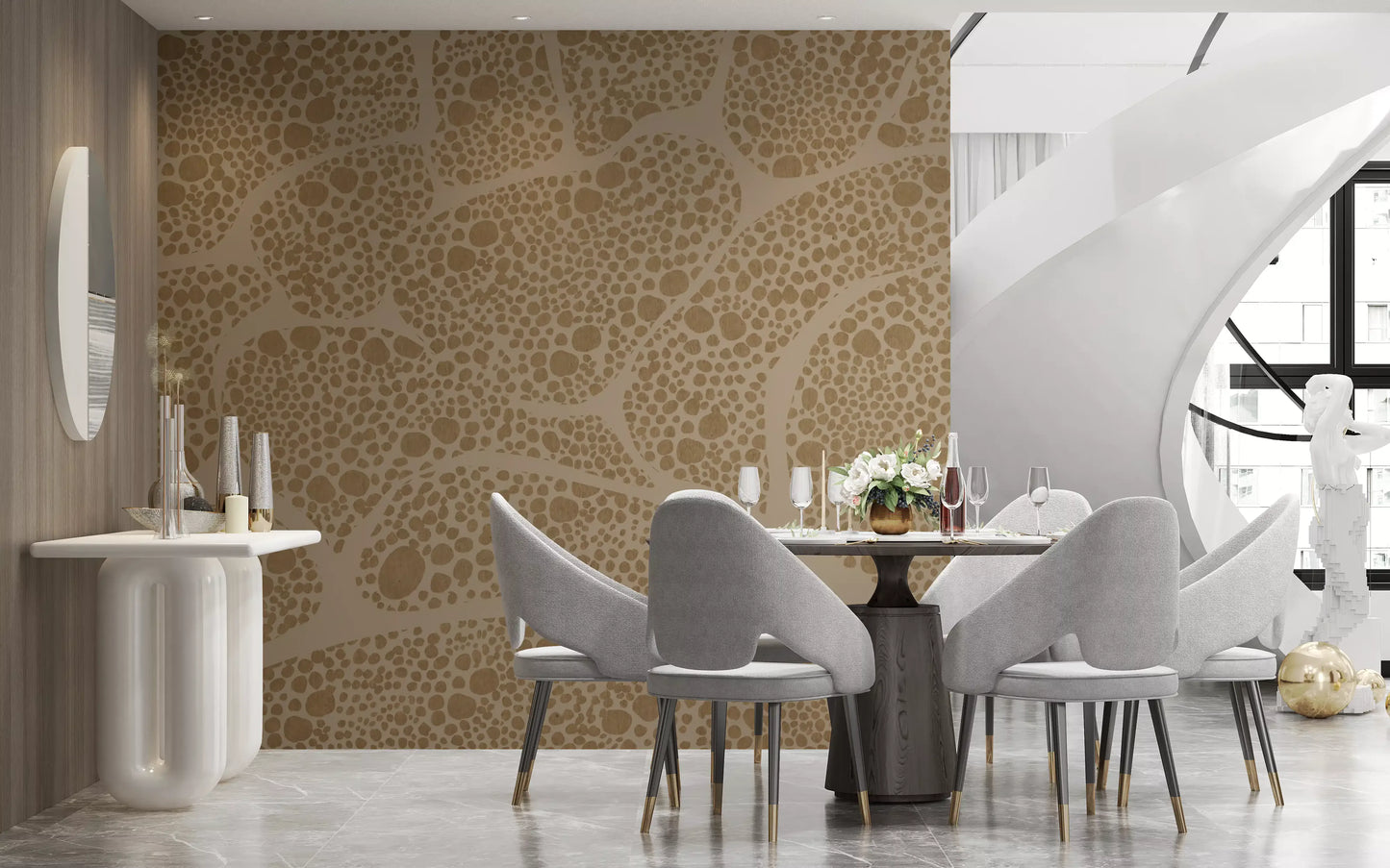 Organic Pebble Cell Textured Wallpaper Wall Mural