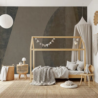 Mid-Century Textured Arcs Wall Mural Wall Mural