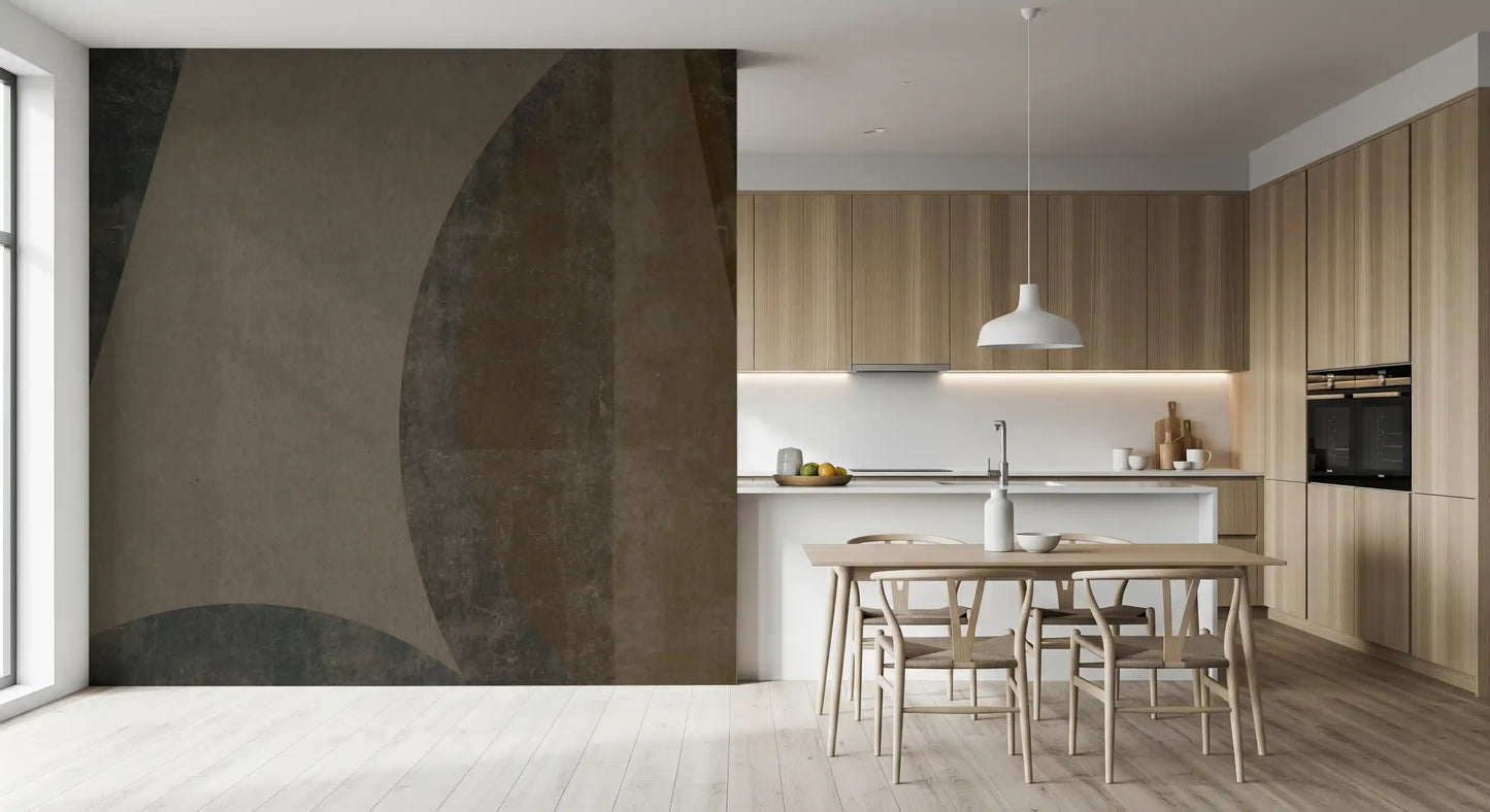 Mid-Century Textured Arcs Wall Mural Wall Mural