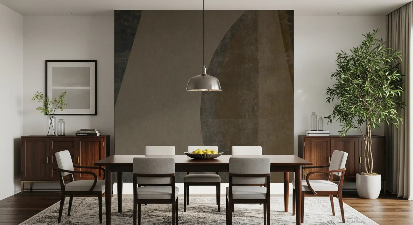 Mid-Century Textured Arcs Wall Mural Wall Mural
