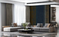 Moody Earth & Iron Textured Vertical Stripes Wall Mural