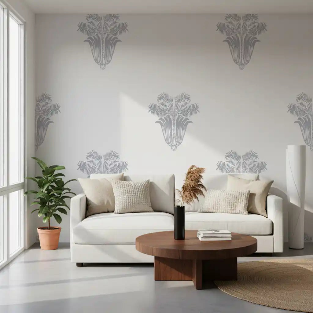Minimalist Parisian Palm Crest Wall Decor Wallpaper⁠