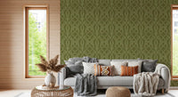 Olive Interlaced Vine Botanical Wallpaper Wallpaper⁠