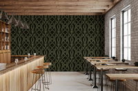 Midnight Ivy Interlaced Vine Botanical Pattern Wallpaper⁠