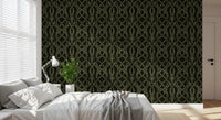 Midnight Ivy Interlaced Vine Botanical Pattern Wallpaper⁠