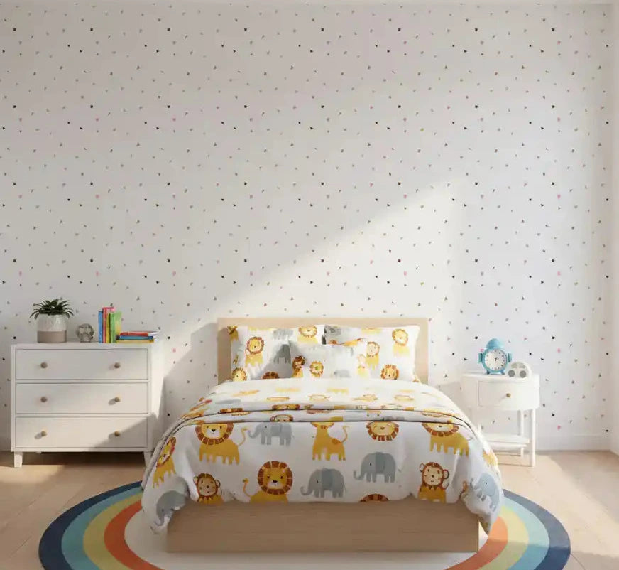 Nursery kept light by the Pastel Confetti Terrazzo wallpaper GD10824
