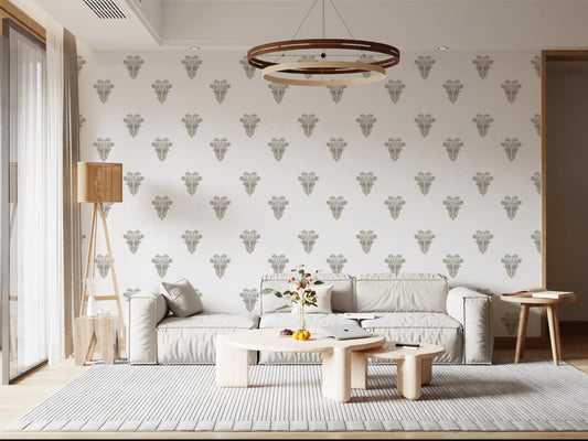 Minimalist Taupe Palm Frond Wallpaper Wallpaper⁠
