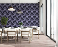 Moody Midnight Violet Botanical Wallpaper Wallpaper⁠