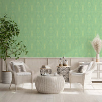 Sage and Gold Whispering Vines Trellis Wallpaper⁠