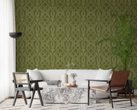 Sage Laurel Trellis Botanical Wallpaper Wallpaper⁠