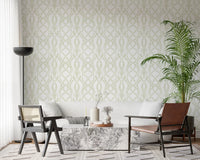 Sage Green Botanical Vine Trellis Wallpaper Wallpaper⁠
