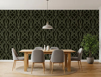 Midnight Sage Interlocking Vine Wallpaper Wallpaper⁠