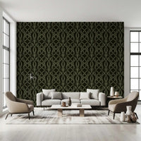 Midnight Sage Interlocking Vine Wallpaper Wallpaper⁠
