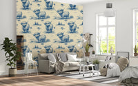 Whimsical Vintage Highland Cow Wallpaper Wallpaper⁠