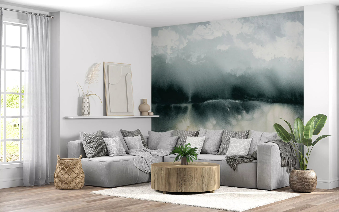 Wandbild „Flüsternder Nebel“ Aquarell-Landschaft