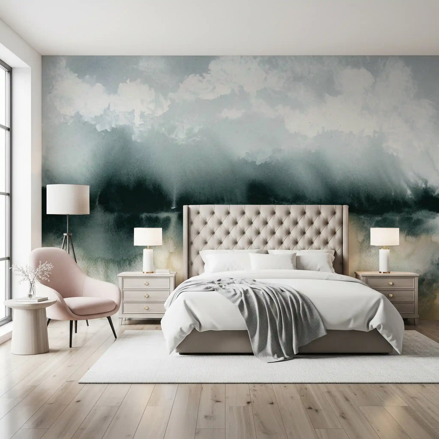 Wandbild „Flüsternder Nebel“ Aquarell-Landschaft