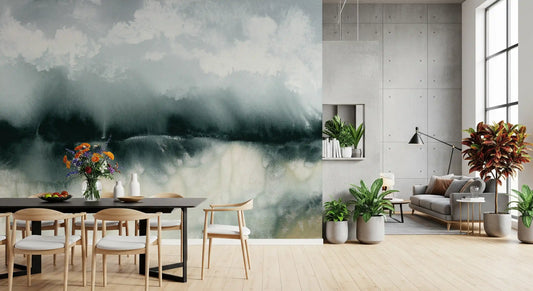 Serene Waterside Mist Abstract Mural Wall Mural