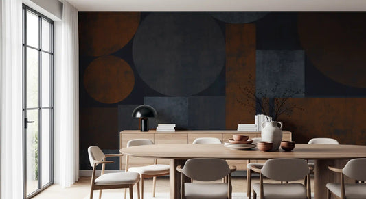 Earthy Geometrics Textured Circles Wall Mural