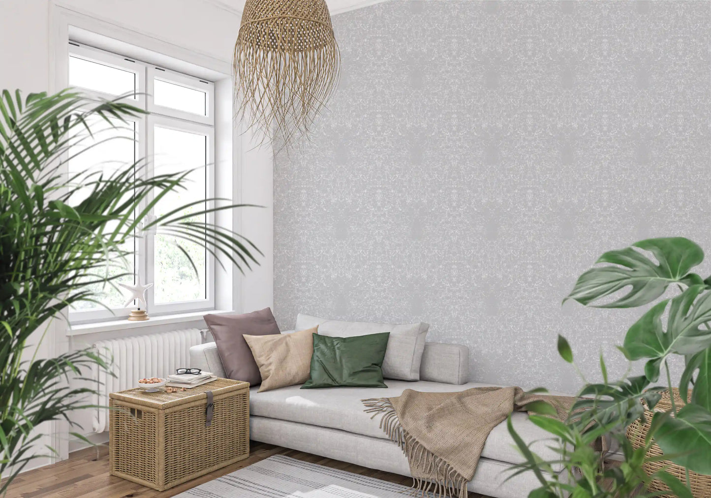Warm ivory tone through a Soft Plaster Textured wallpaper, GD10865

