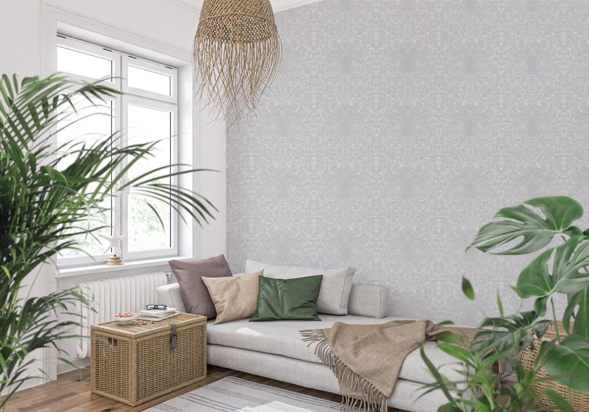 Warm ivory tone through a Soft Plaster Textured wallpaper, GD10865
