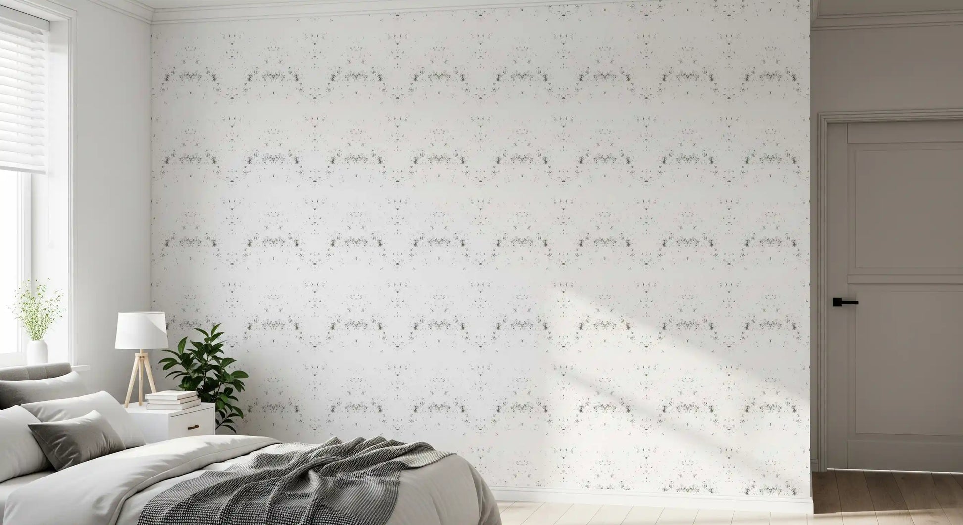 Faint speckles scatter over the Industrial Distressed White Plaster wallpaper GD10866
