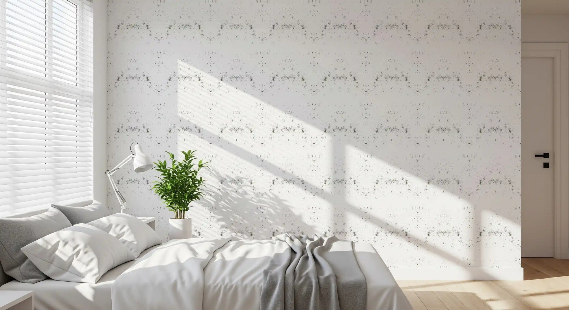 Hairline cracks mark the Industrial Distressed White Plaster wallpaper GD10866
