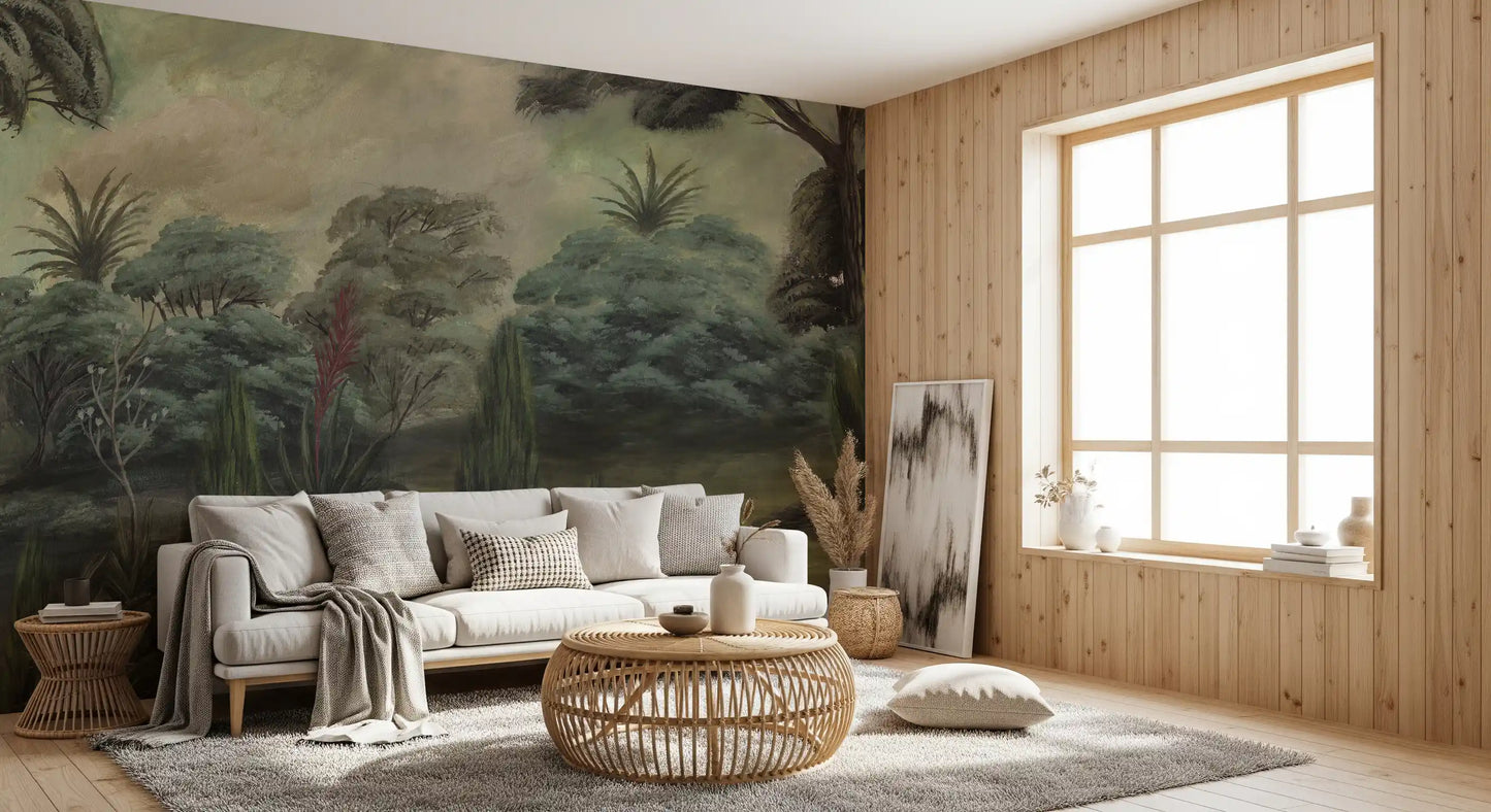 Wandbild Nebeliger Mittelmeerwald